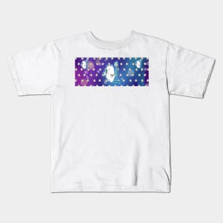 Boba Space Bear with Boba Background Kids T-Shirt